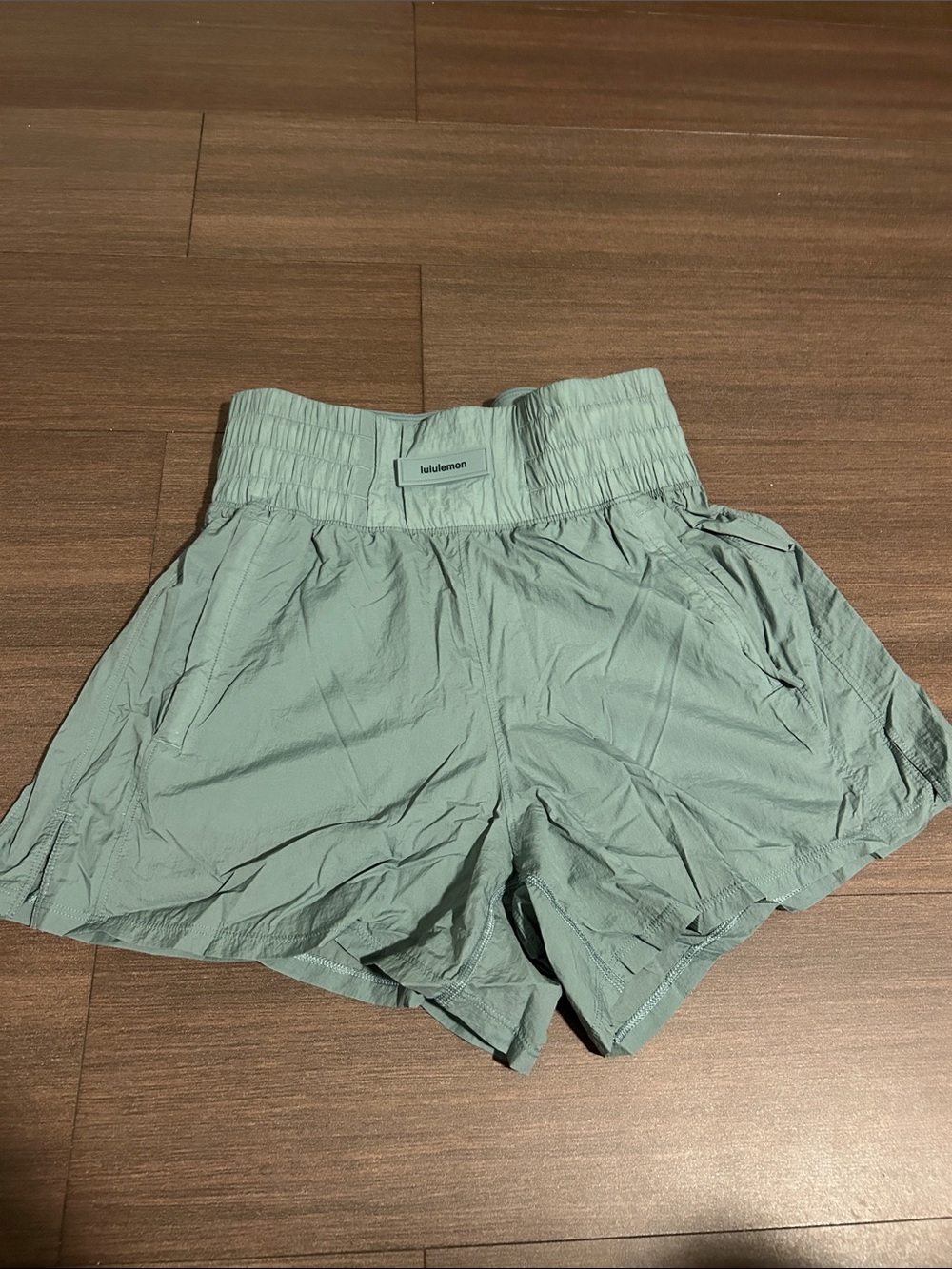 lululemon athletica Sage Green Athletic Shorts with Smocked Waistband